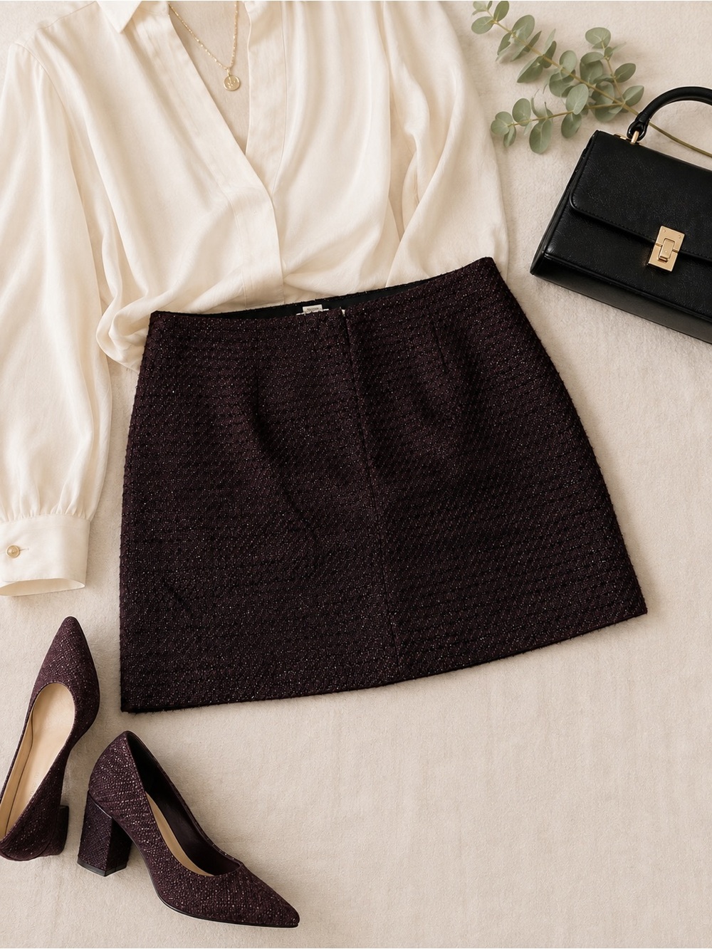 Calvin Klein Metallic Tweed Mini Skirt NWT Size 10